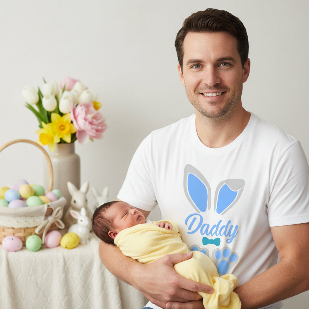 Daddy Easter T-Shirt, 1st Easter As A Daddy, Bunny Ears And Feet, First Easter As A Family, Easter Outfit, Baby's 1st Easter, Easter Gift