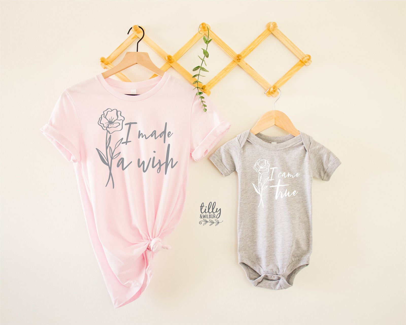 I Made A Wish, I Came True Matching Mummy And Baby Outfits, Our First Mother's Day, Mother And Baby, Mother's Day, Rainbow Baby, Miracle