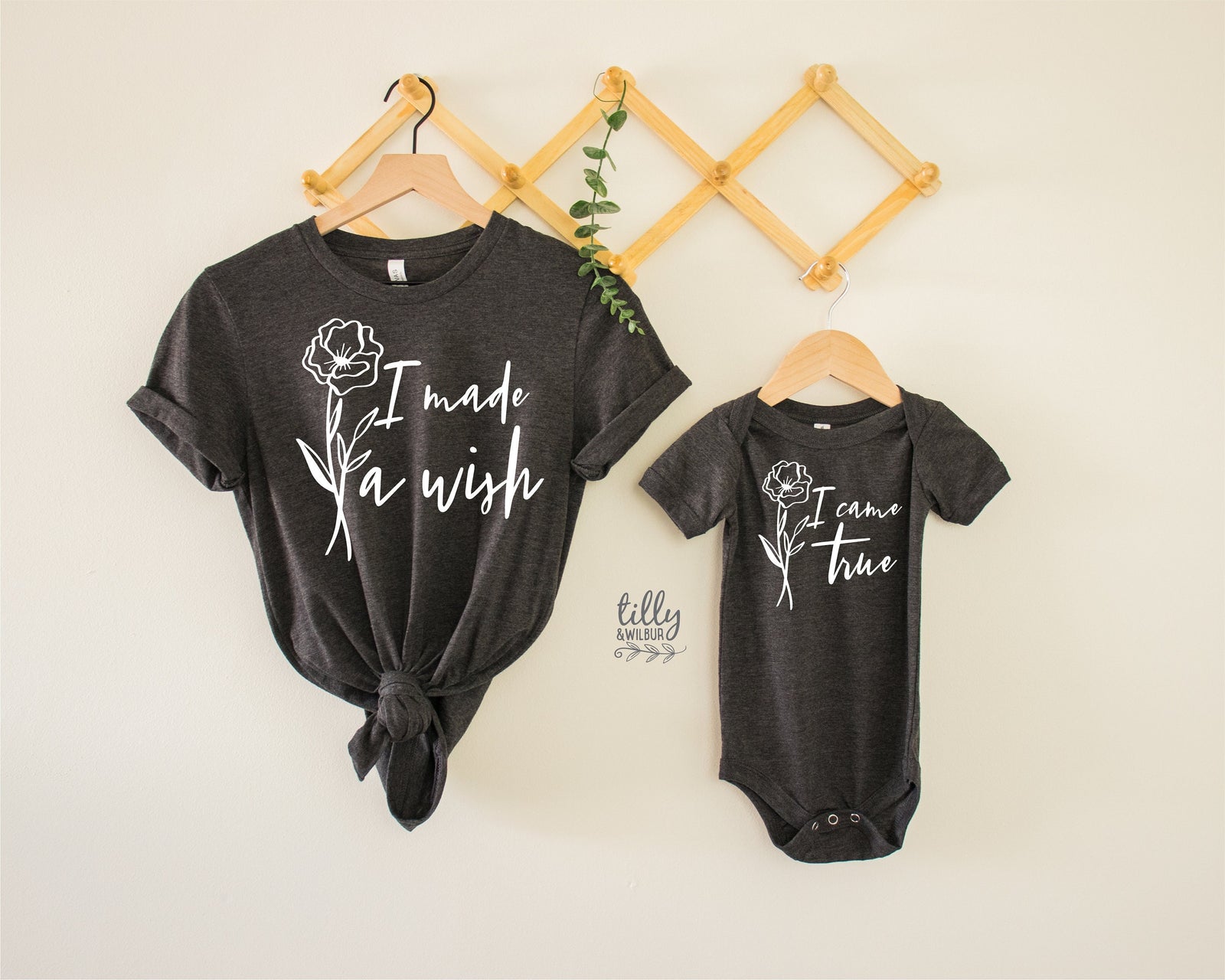 I Made A Wish, I Came True Matching Mummy And Baby Outfits, Our First Mother's Day, Mother And Baby, Mother's Day, Rainbow Baby, Miracle