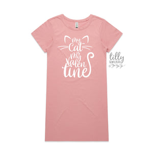 My Cat Is My Valentine T-Shirt Dress, Valentine's Day T-Shirt, Cat Lover T-Shirt, Crazy Cat Lady T-Shirt, Wife Gift, Valentine's Day Gift