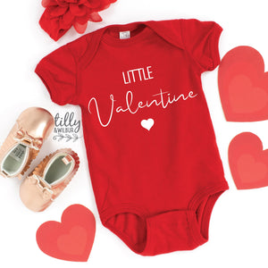Little Valentine Baby Bodysuit, First Valentine's Day Onesie, Valentine's Day Gift, Valentine's Onesie, 1st Valentine Day Onesie, Our Little