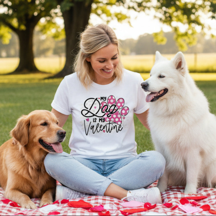 My Dog Is My Valentine T-Shirt, Valentine's Day T-Shirt, Dog Lover T-Shirt, Dog Valentine T-Shirt, Wife Gift, Valentine's Day Gift, Dog Tee