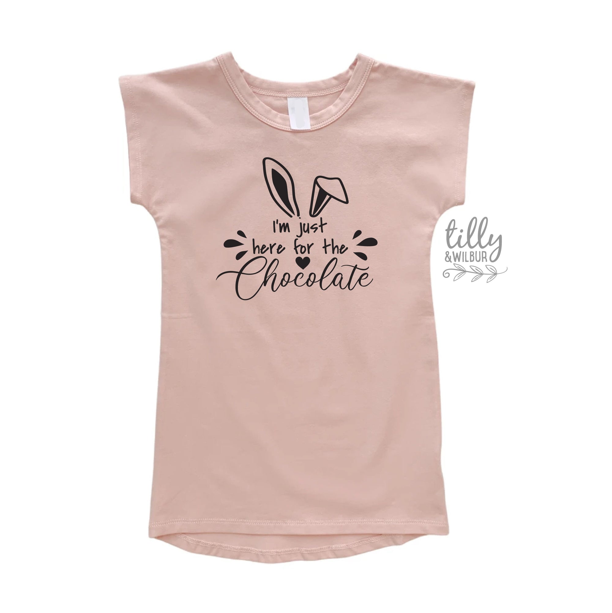 Easter T-Shirt Dress, I'm Just Here For The Chocolate T-Shirt, Easter Egg Hunt T-Shirt, Funny Easter Gift, Chocolate Lover Easter T-Shirt