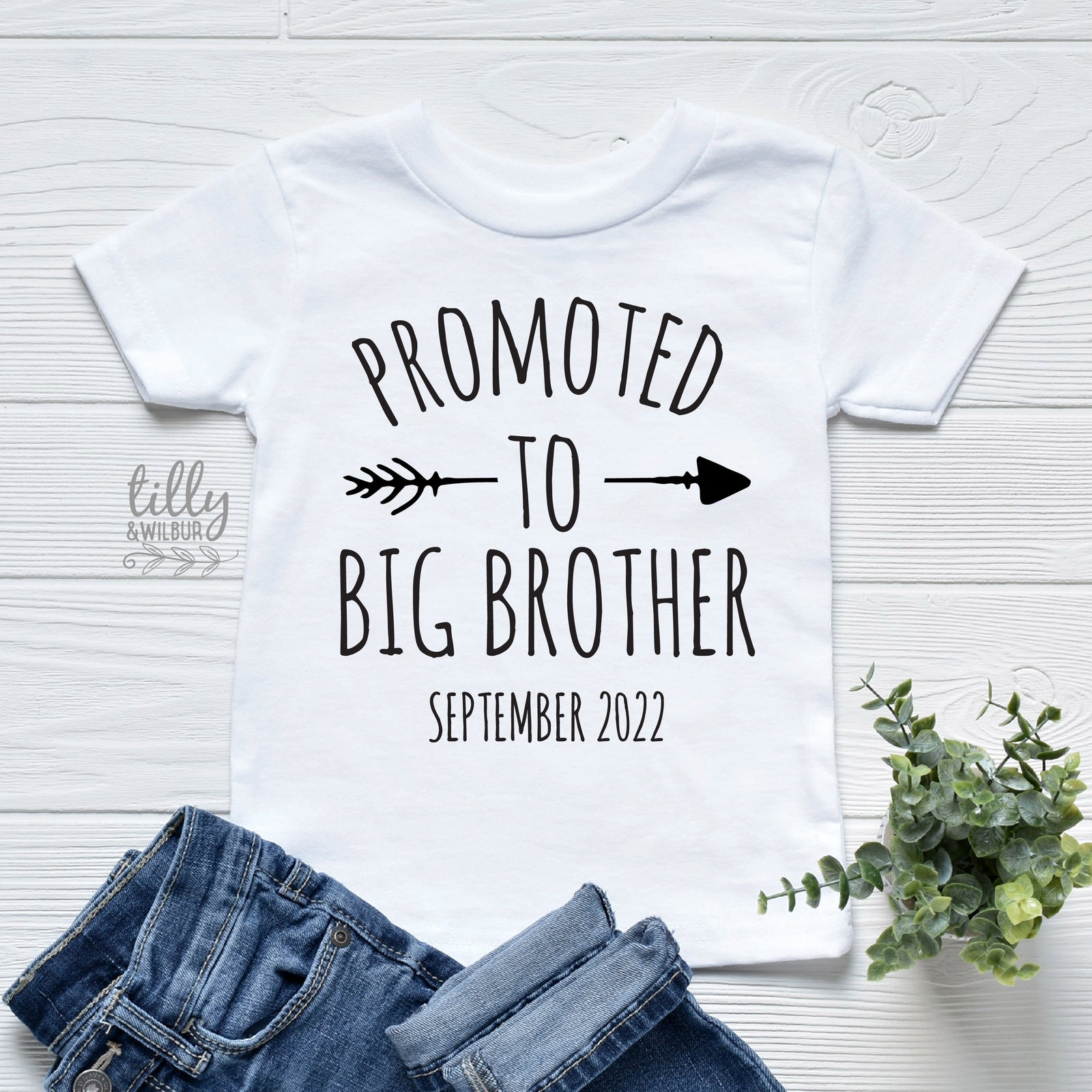 Promoted To Big Brother T-Shirt For Boys, Personalised Due Date, Big Brother Shirt, I'm Going To Be A Big Brother, Pregnancy Announcement