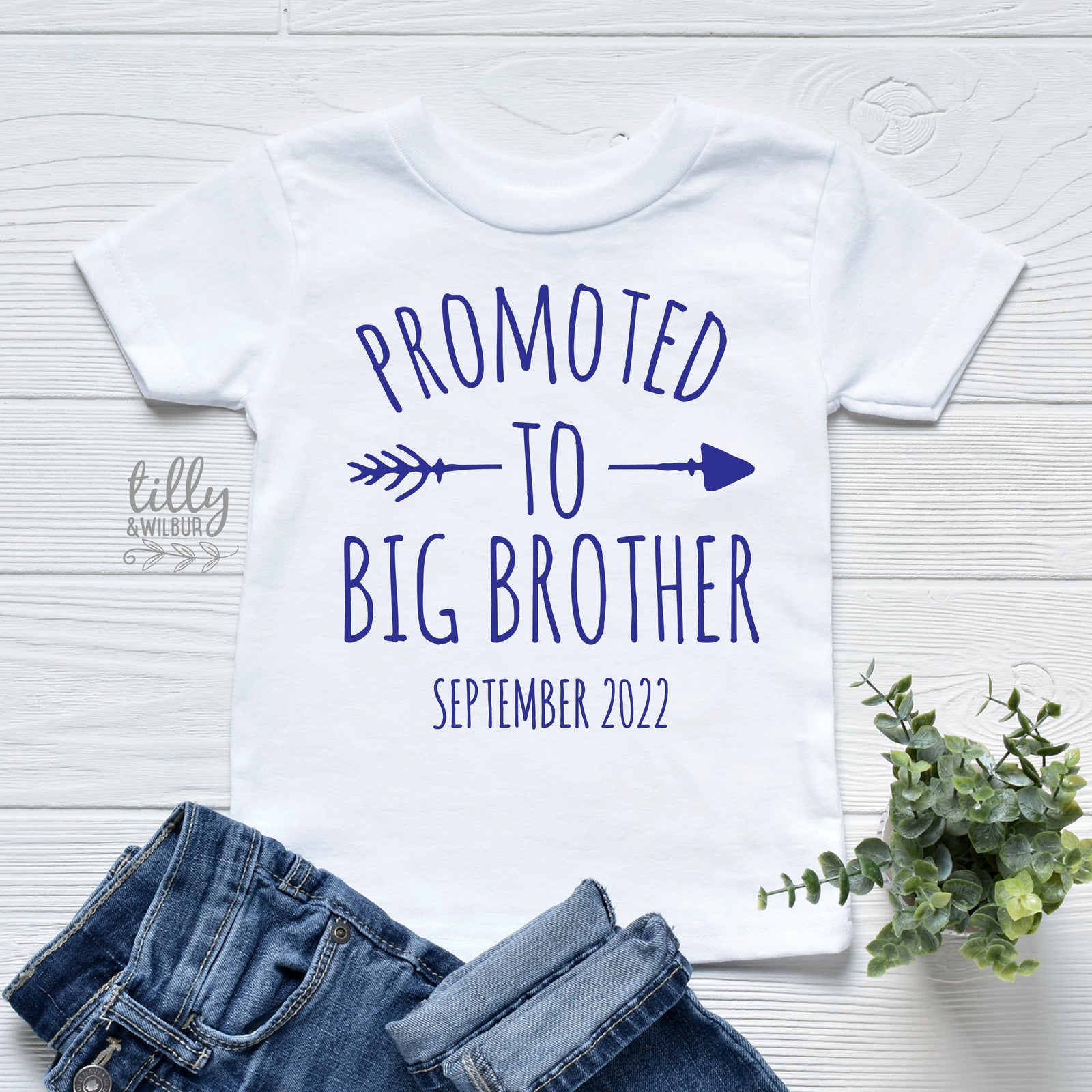 Promoted To Big Brother T-Shirt For Boys, Personalised Due Date, Big Brother Shirt, I'm Going To Be A Big Brother, Pregnancy Announcement