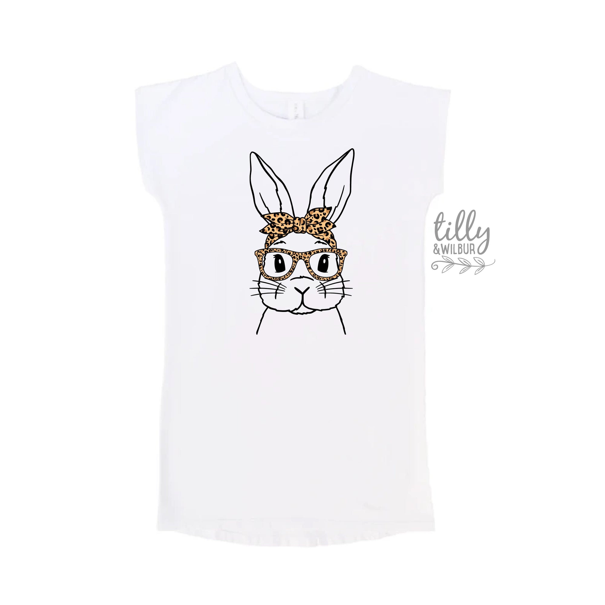 Easter T-Shirt Dress, Leopard Print Rabbit Shirt, Easter T-Shirt, Easter Girl T-Shirt, Girls Easter Gift, Easter Shirt, Easter Clothing