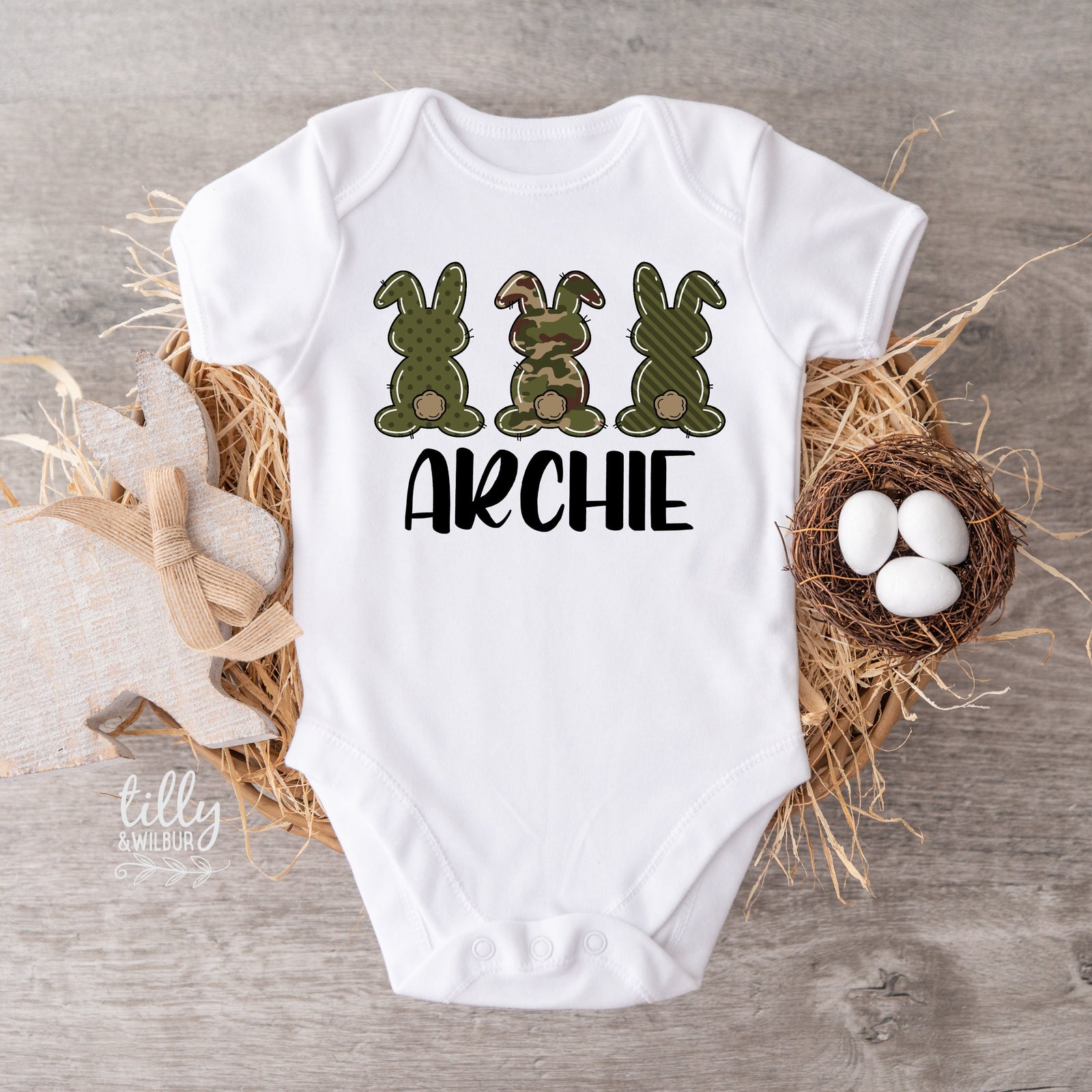 Personalised 1st Easter Baby Bodysuit, Bunny Ears And Feet, First Easter Baby Bodysuit, Newborn Easter Gift, 1st Easter Outfit, Baby Easter