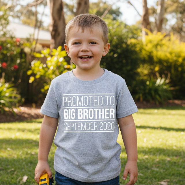 promoted to big brother shirt personalised pregnancy announcement kids sibling reveal australia