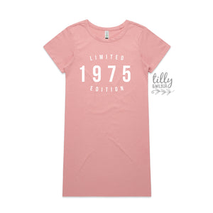 Limited Edition Birthday T-Shirt Dress With Personalised Year, Limited Edition T-Shirt, Personalised Birthday Tee, Women's Birthday Shirt