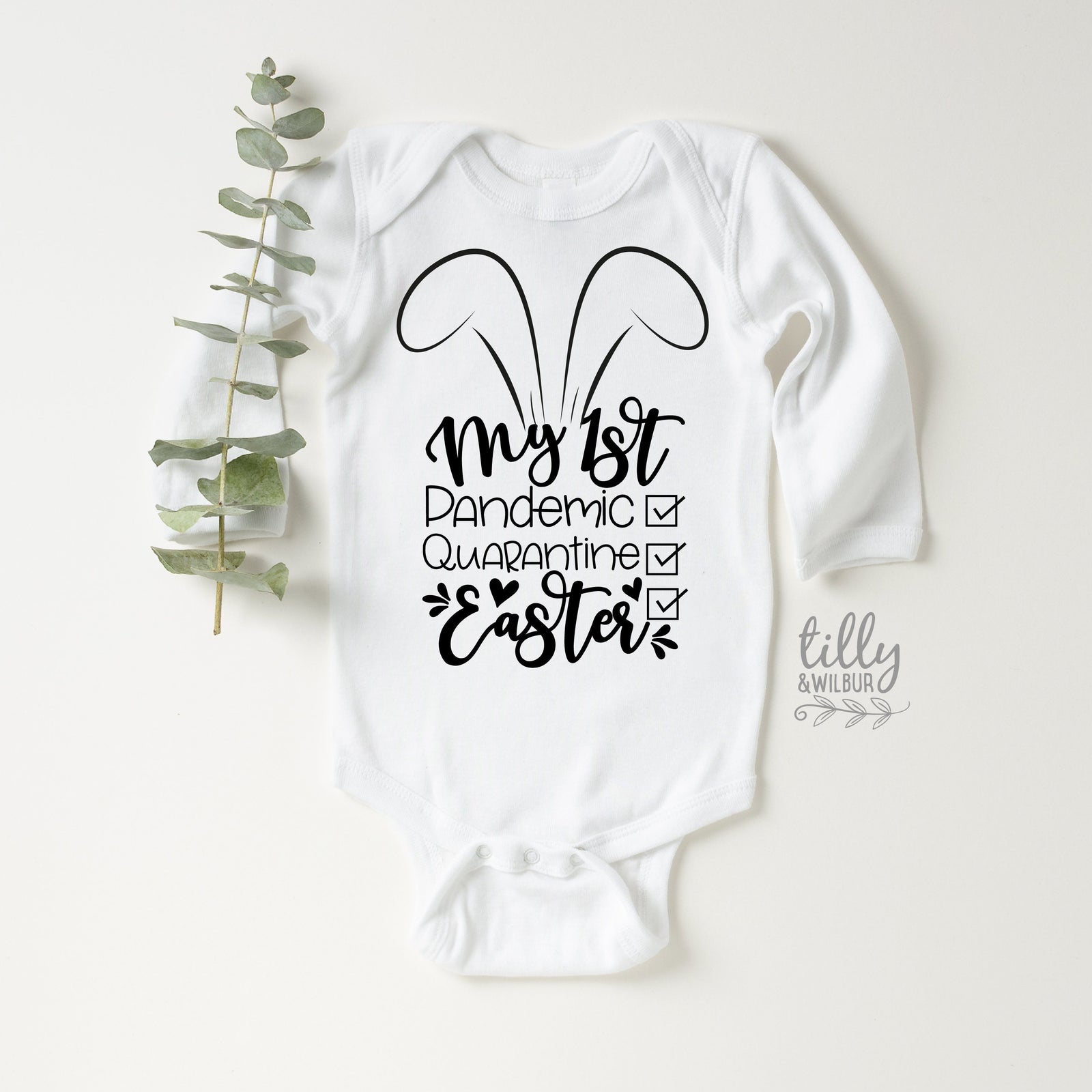 1st Easter Onesie, My First Pandemic, My First Quarantine, My First Easter Baby Bodysuit, 1st Easter Outfit, Baby's 1st Easter, Bunny Rabbit