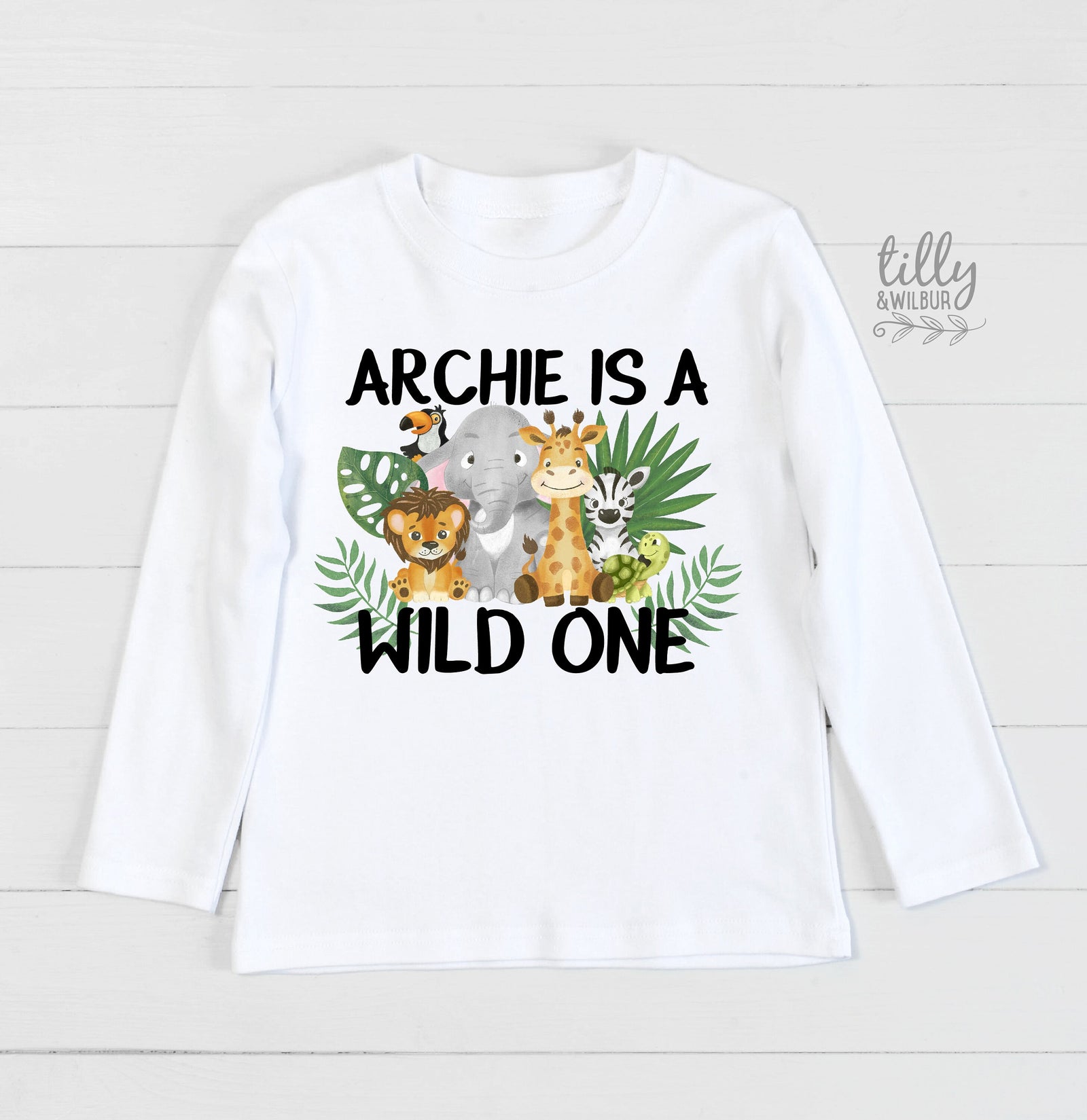 Safari Animal First Birthday T-Shirt, Safari Baby Birthday Gift, 1st Birthday Boy T-Shirt, 1st Birthday Baby Outfit, Jungle Animal Theme