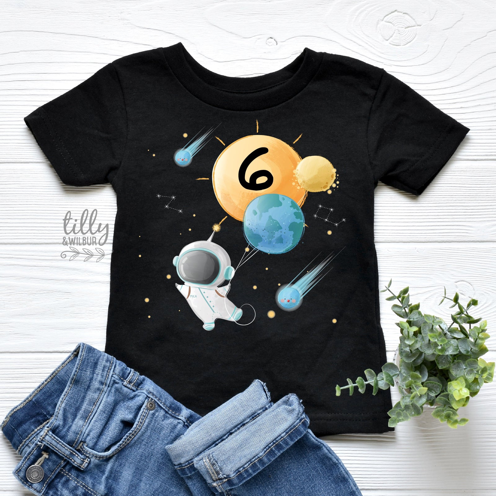 6th Birthday T-Shirt, Space Birthday T-Shirt, Space Theme Birthday Party, Spaceship Birthday T-Shirt, Astronaut Birthday T-Shirt, Six Today