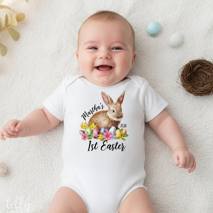 Personalised 1st Easter Baby Bodysuit, First Easter 2022 Baby Bodysuit, Newborn Easter Gift, 1st Easter Outfit, Baby's 1st Easter Onesie