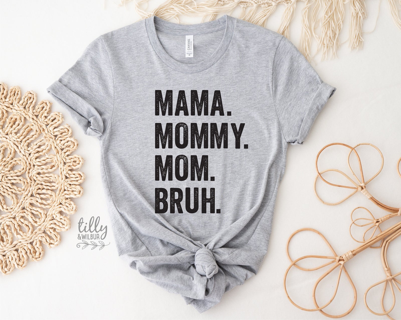 Mama Mommy Mom Bruh T-Shirt, Funny Mum T-Shirt, Grey Mother's Day T-Shirt, Motherhood Tee, Mothers Day Gift, Gift For Mom, Mama T-Shirt