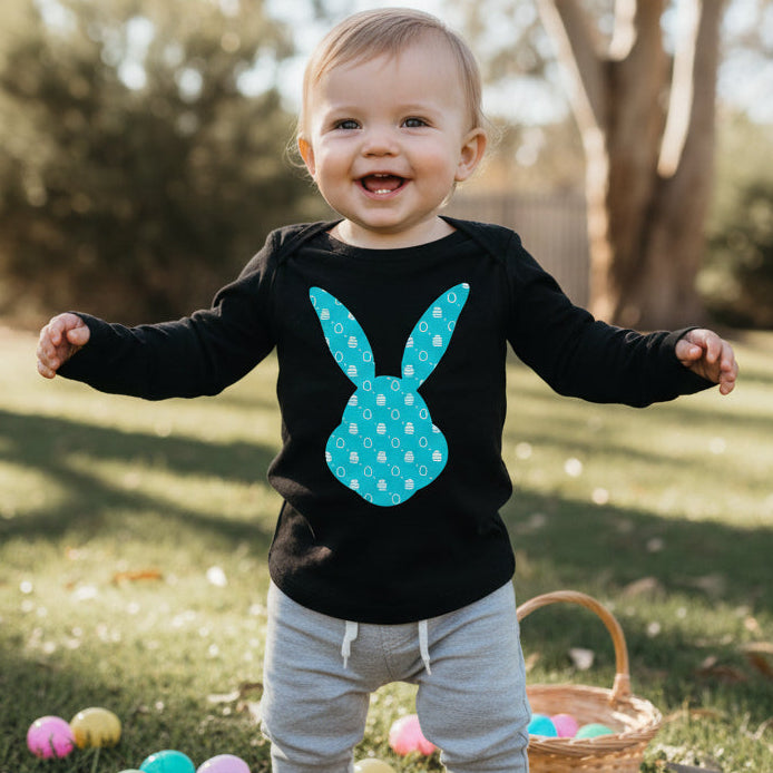 Easter T-Shirt, Bunny T-Shirt, Rabbit T-Shirt, Easter Shirt, Rabbit Shirt, Funny Easter Gift, Hip Hop Easter Clothing, Blue Patterned Bunny