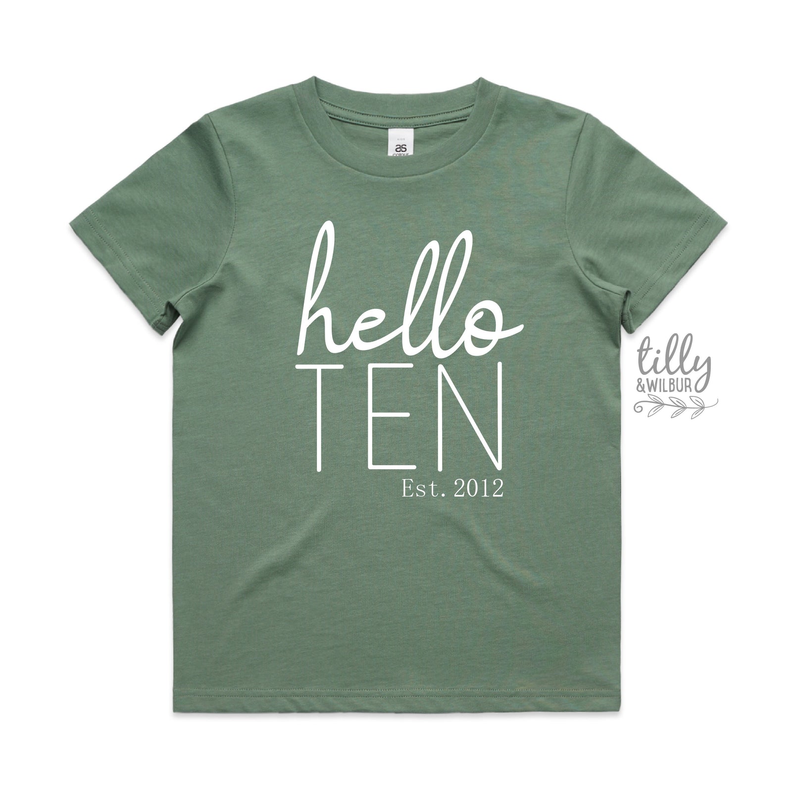 10th Birthday T-Shirt, Hello Ten, Personalised 10 T-Shirt, Ten Year Old Birthday Outfit, 10th Birthday Gift, I Am Ten, Double Digits Shirt