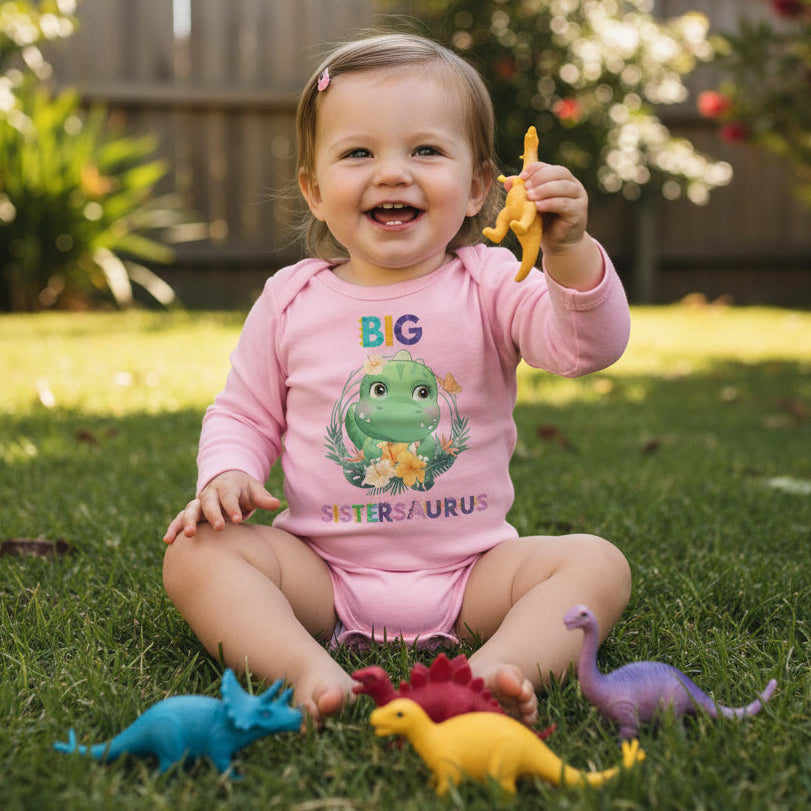 Big Sister Onesie, Big Sister Announcement, Big Sister Gift, Pregnancy Announcement Bodysuit, I'm Going To Be A Big Sister Dinosaur Shirt