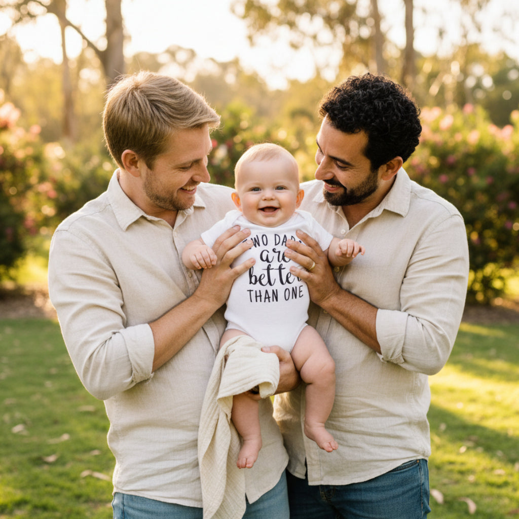 Two Dads Are Better Than One Baby Bodysuit, Same Sex Parents Gift, 2 Dads Are Better Than 1, Newborn Gift For Same Sex Parents, LGBTIQ+