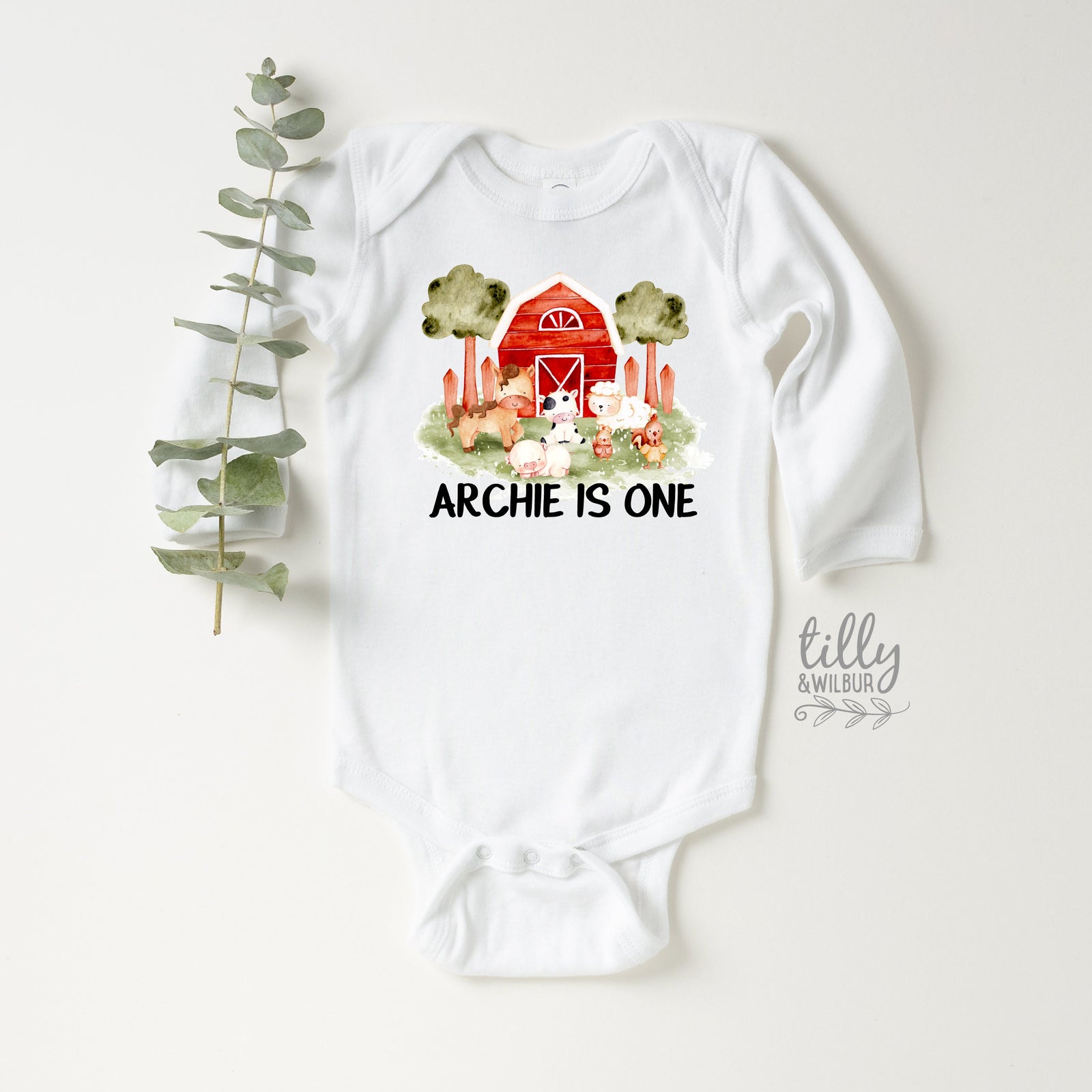 Farm Animal First Birthday Bodysuit, Farm Baby 1st Birthday Gift, 1st Birthday Boy Romper, 1st Birthday Baby Outfit, Farm Animal Party Theme