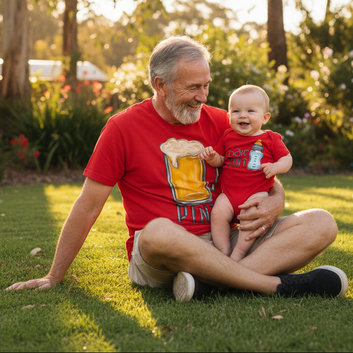 Pint Half Pint Father Son Matching Shirts, Matching Dad And Baby, Matching Daddy Daughter, Father's Day Gift, Newborn New Dad Gift, Drinking