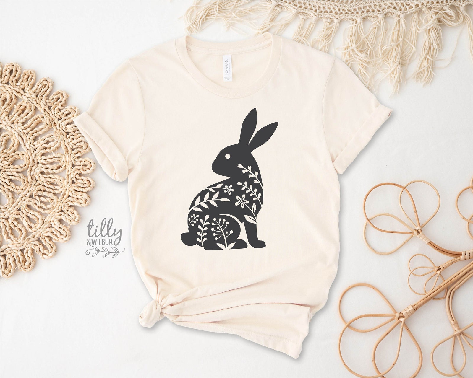 Easter T-Shirt For Women, Bunny Rabbit Print, Easter Bunny Shirt, Easter Egg Hunt, Easter Gift, Women's Easter T-Shirt Gift