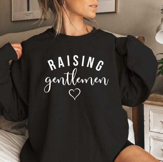 raising gentlemen sweatshirt, boy mum jumper, neutral mum sweater, motherhood sweatshirt, mothers day gift jumper