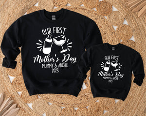 Our First Mother's Day 2023 Matching Sweatshirts, Mother And Baby Mother's Day Jumpers, Mummy & Me Matching Outfits, 1st Mother's Day Gift
