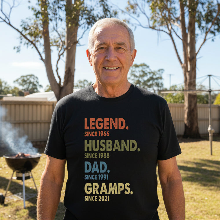 Personalised Legend Husband Dad Grandpa T-Shirt, Legend Husband Daddy Grandpa Customised Shirt, Father's Day TShirt, Pregnancy Announcement