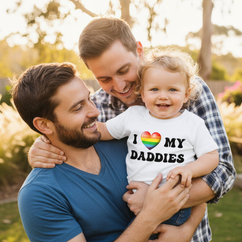 I Love My Daddies T-Shirt, Pride T-Shirt, Rainbow Daddy T-Shirt, LGBTQI+ T-Shirt, Same Sex Marriage T-Shirt, Two Dads Are Better Than One
