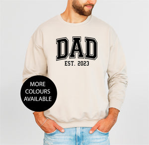 Dad Est Sweatshirt, Gift For Dad, Father's Day Jumper, Funny Dad T-Shirt, New Dad T-Shirt, Baby Shower Gift, Birthday Gift, Christmas Gift
