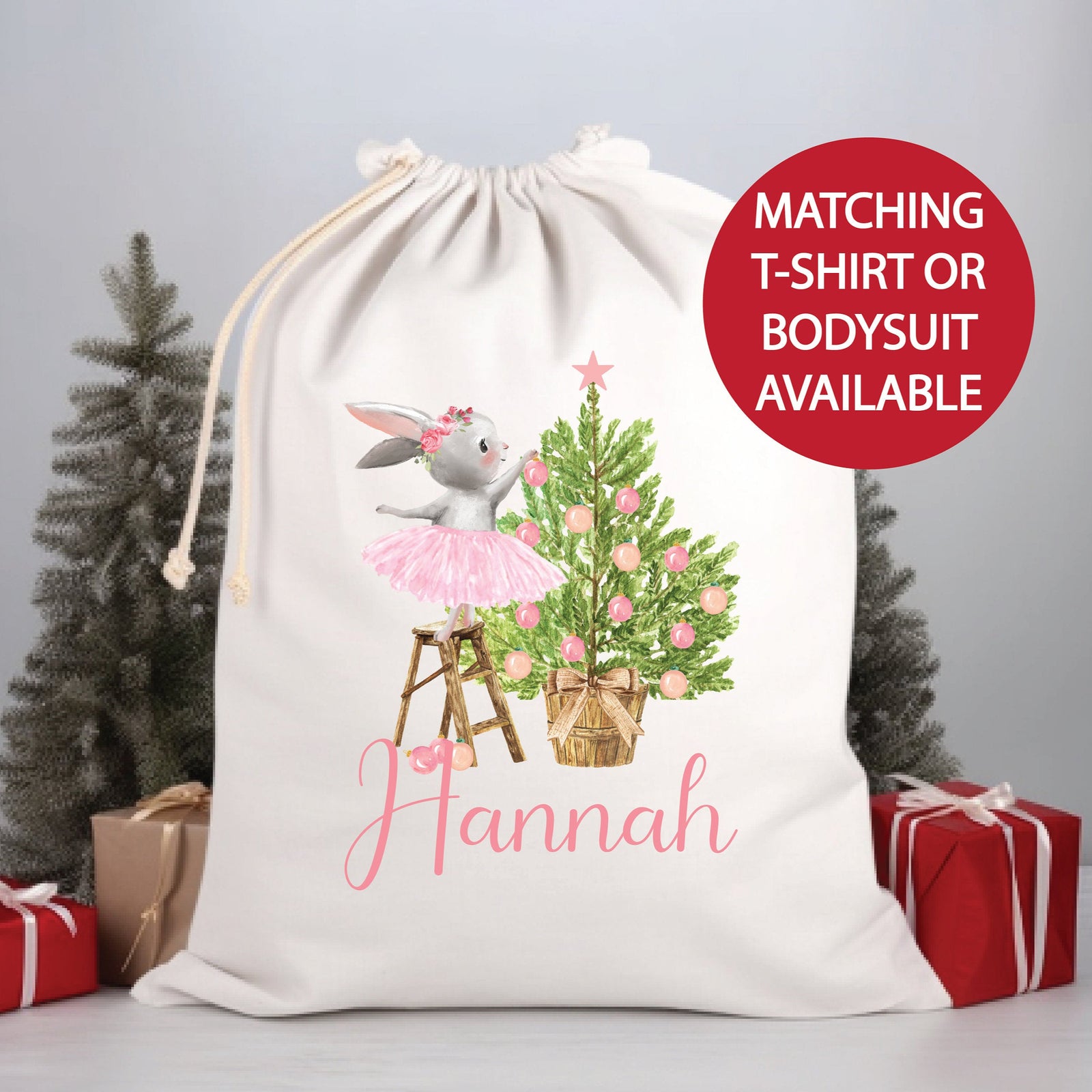 Christmas Ballerina Bodysuit, Ballerina Christmas Bodysuit, Ballet Christmas Gift, Matching Santa Sack, Christmas Keepsake, Ballerina Outfit