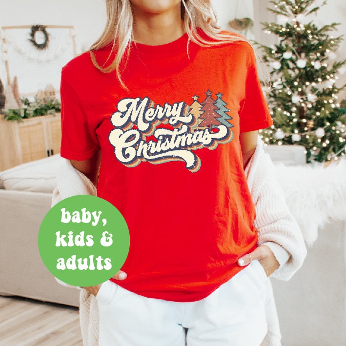 Merry Christmas Vibes T-Shirt, Christmas T-Shirt, Santa Christmas T-Shirts, Matching Family Christmas T-Shirts, Vintage Santa T-Shirt