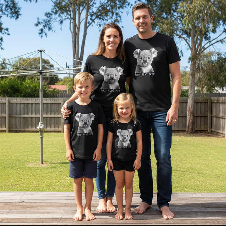 Personalised Koala T-Shirt, Koala Matching Family T-Shirts, Australia Day T-Shirt, Australian Gift, Koala Gift, Aussie Overseas Gift