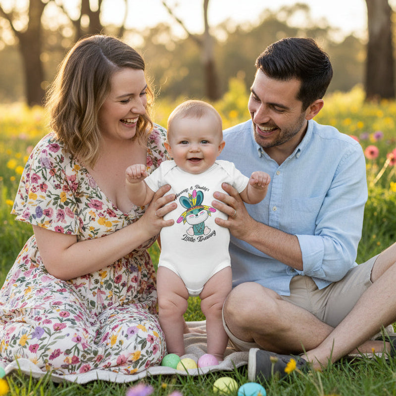 mummy and daddys little bunny baby easter outfit bodysuit australia