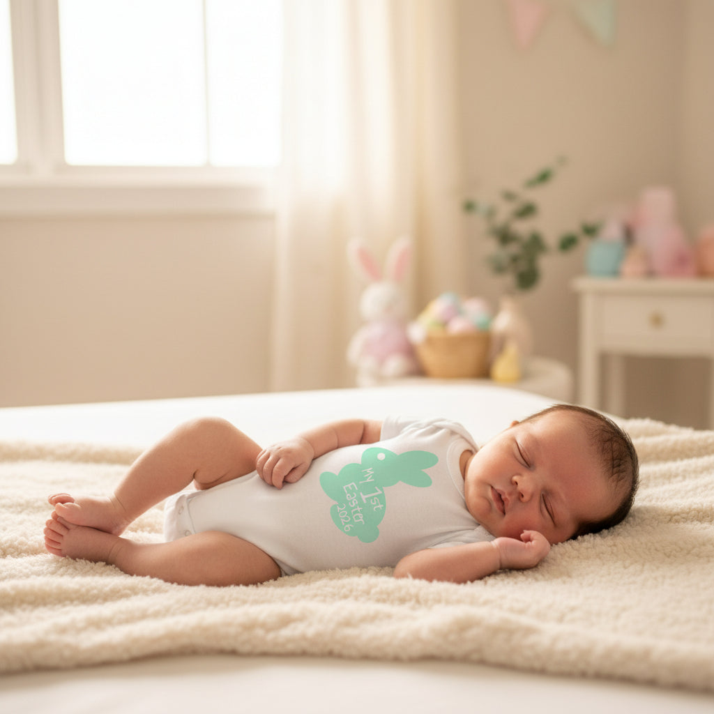 personalised my first easter baby outfit mint bunny bodysuit custom year australia