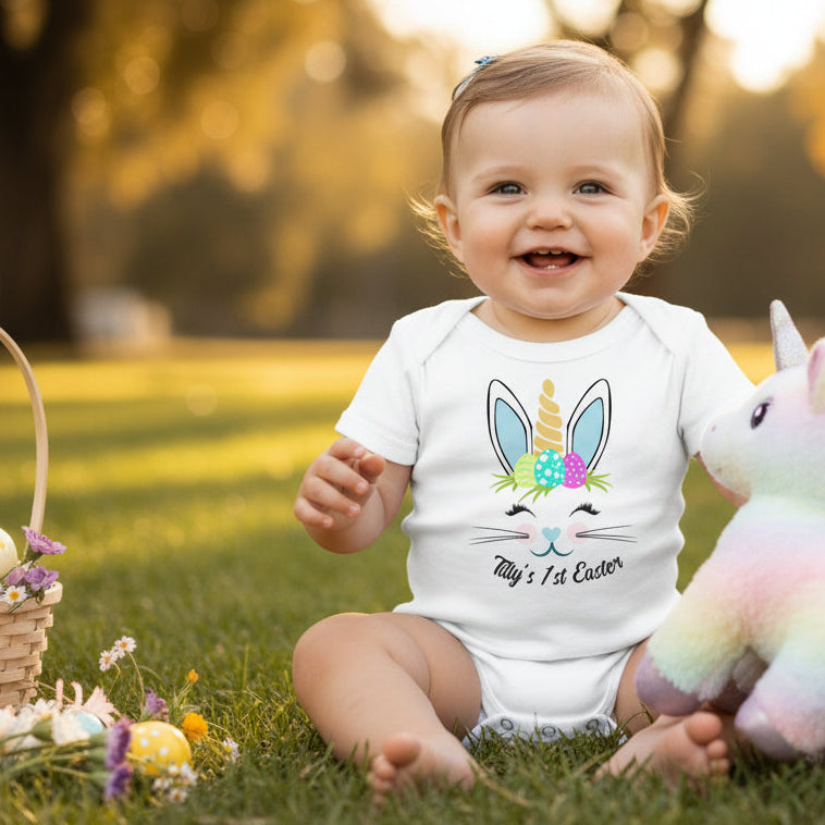 personalised first easter bunnicorn outfit baby unicorn bunny bodysuit australia