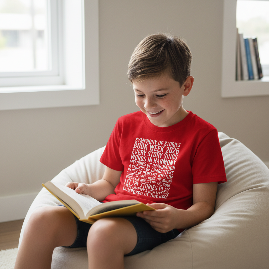 Book Week 2026 T-Shirt – Symphony Of Stories Word Art Tee