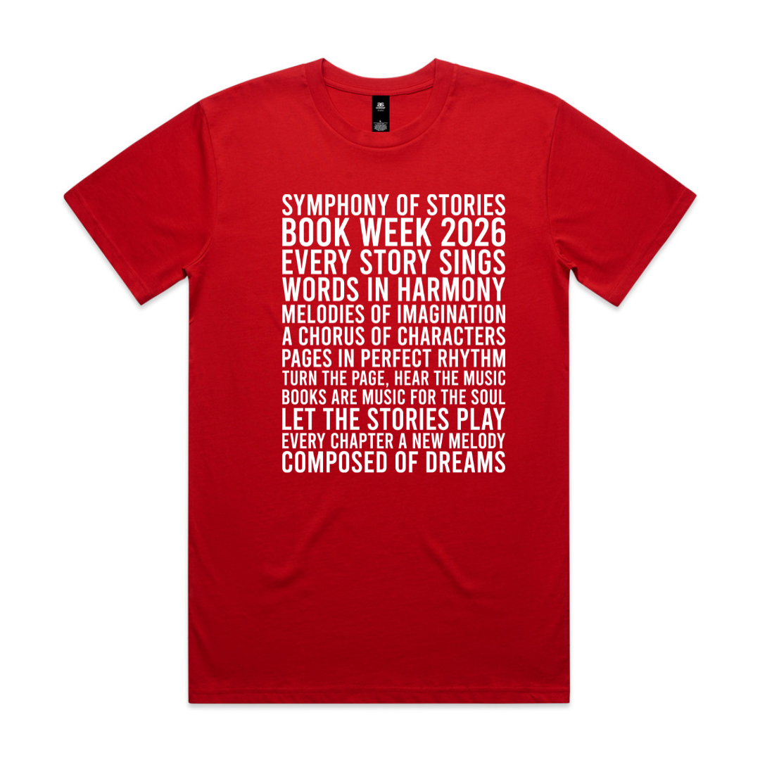 Book Week 2026 T-Shirt – Symphony Of Stories Word Art Tee