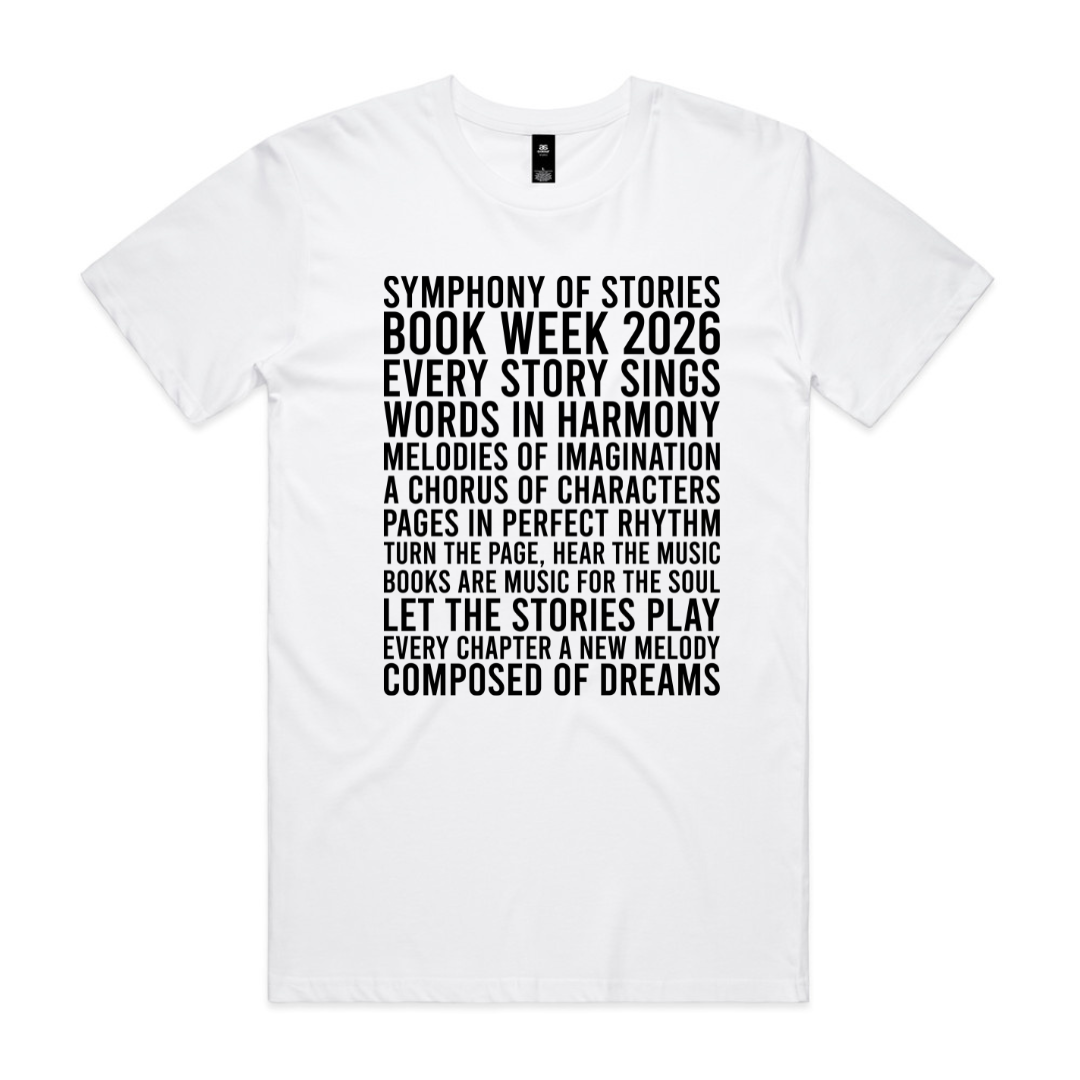 Book Week 2026 T-Shirt – Symphony Of Stories Word Art Tee