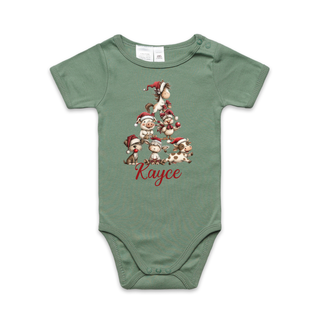 Personalised Farm Animal Christmas Tree Clothing - Baby, Kids and Adult Sizes