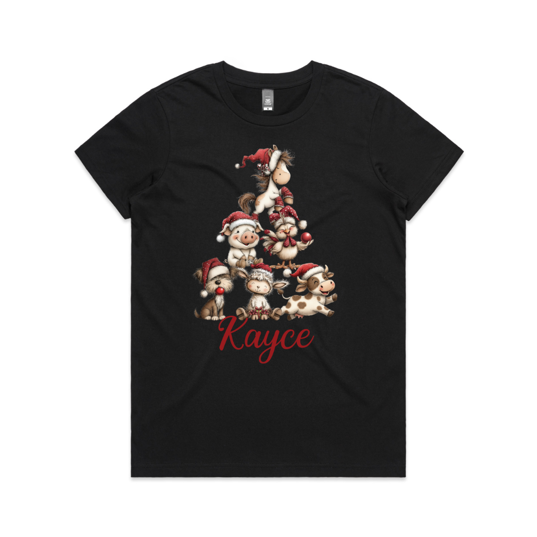 Personalised Farm Animal Christmas Tree Clothing - Baby, Kids and Adult Sizes