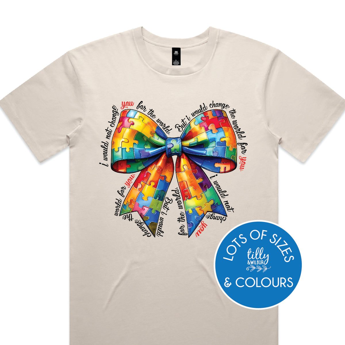 Autism Puzzle Piece Coquette Bow