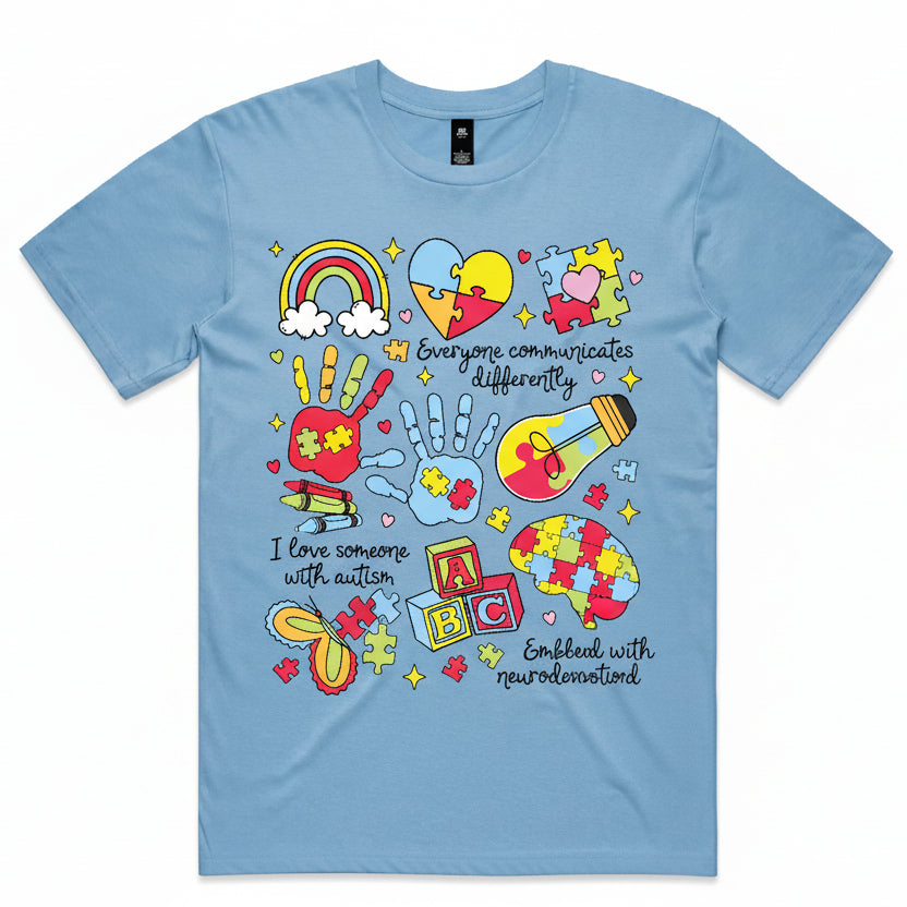 Autism Awareness Shirt Australia | Everyone Communicates Differently Tee | Neurodiversity Support Shirt | Autism Message Tee | All Sizes