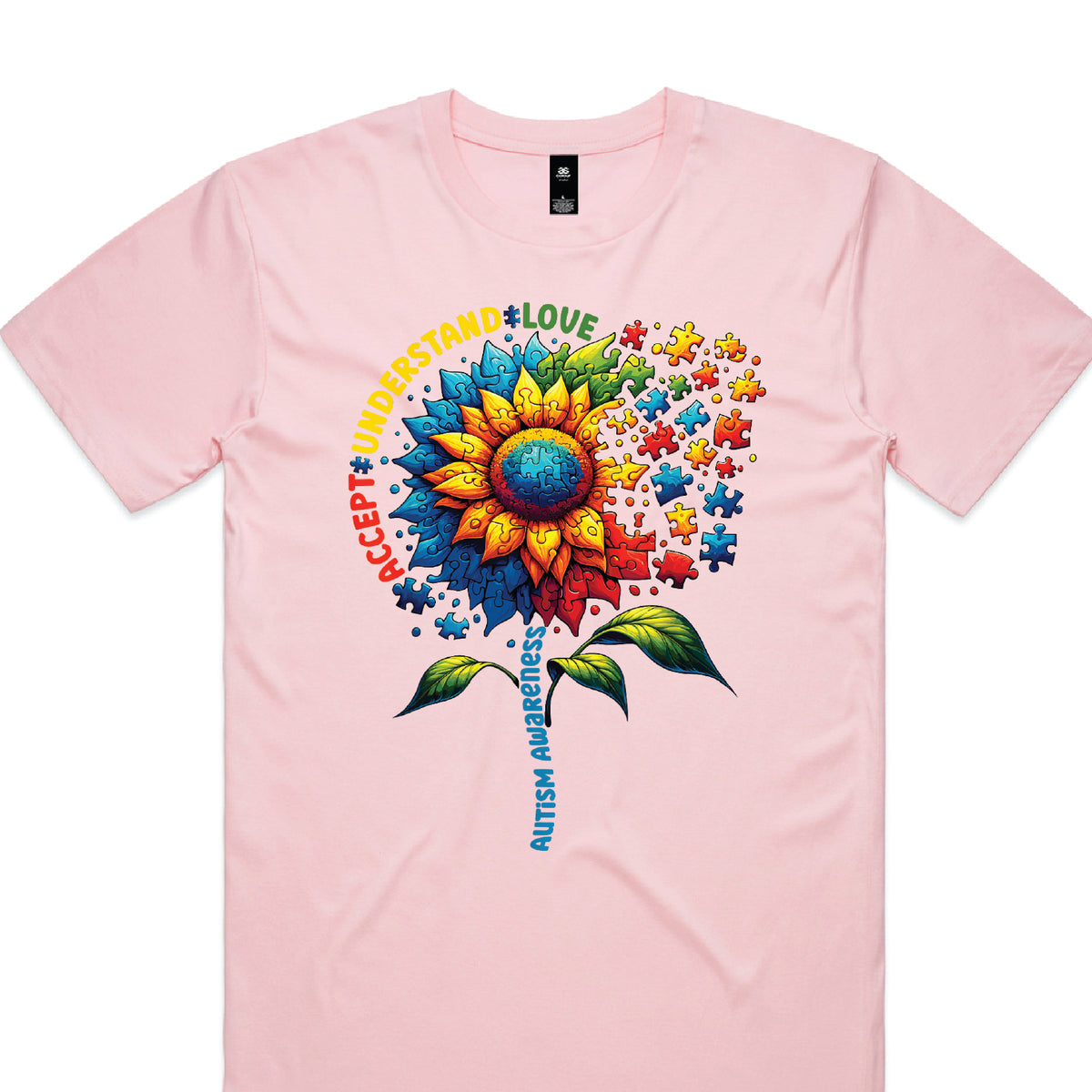 Autism Awareness Shirt Australia | Sunflower Puzzle Tee | Accept Understand Love Shirt | Neurodiversity Support | All Sizes