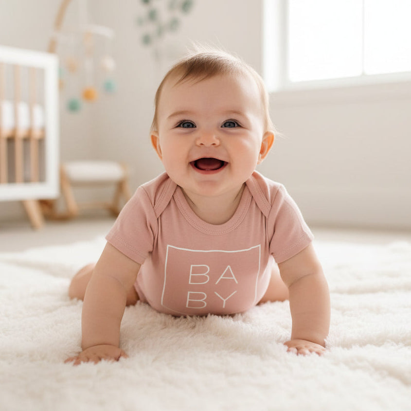 Baby Bodysuit With Minimalist Square Design For Newborns