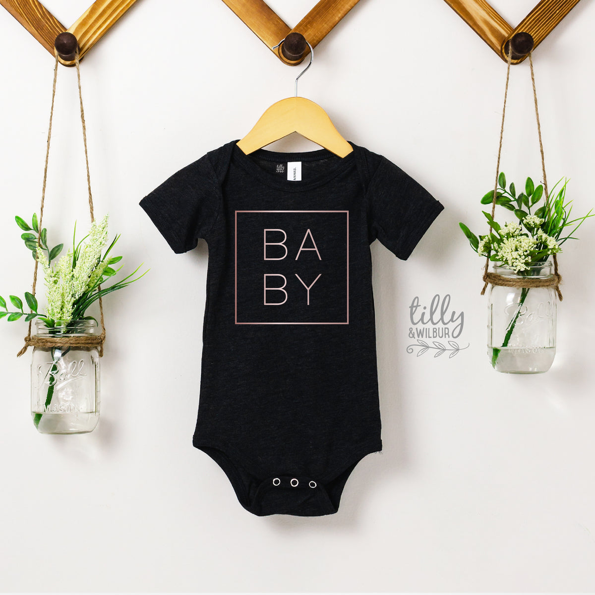 Baby Bodysuit With Minimalist Square Design For Newborns