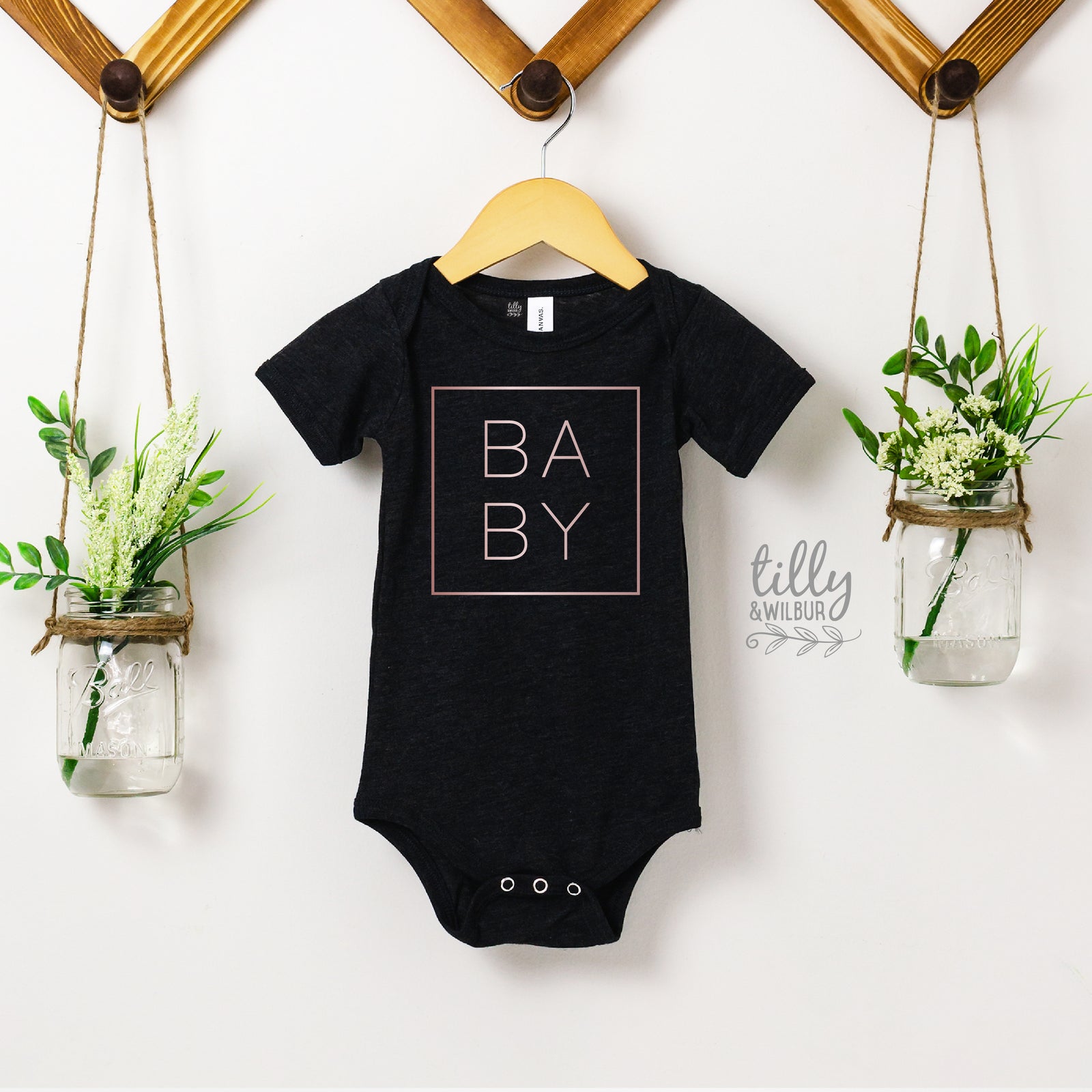 Baby Bodysuit With Minimalist Square Design For Newborns