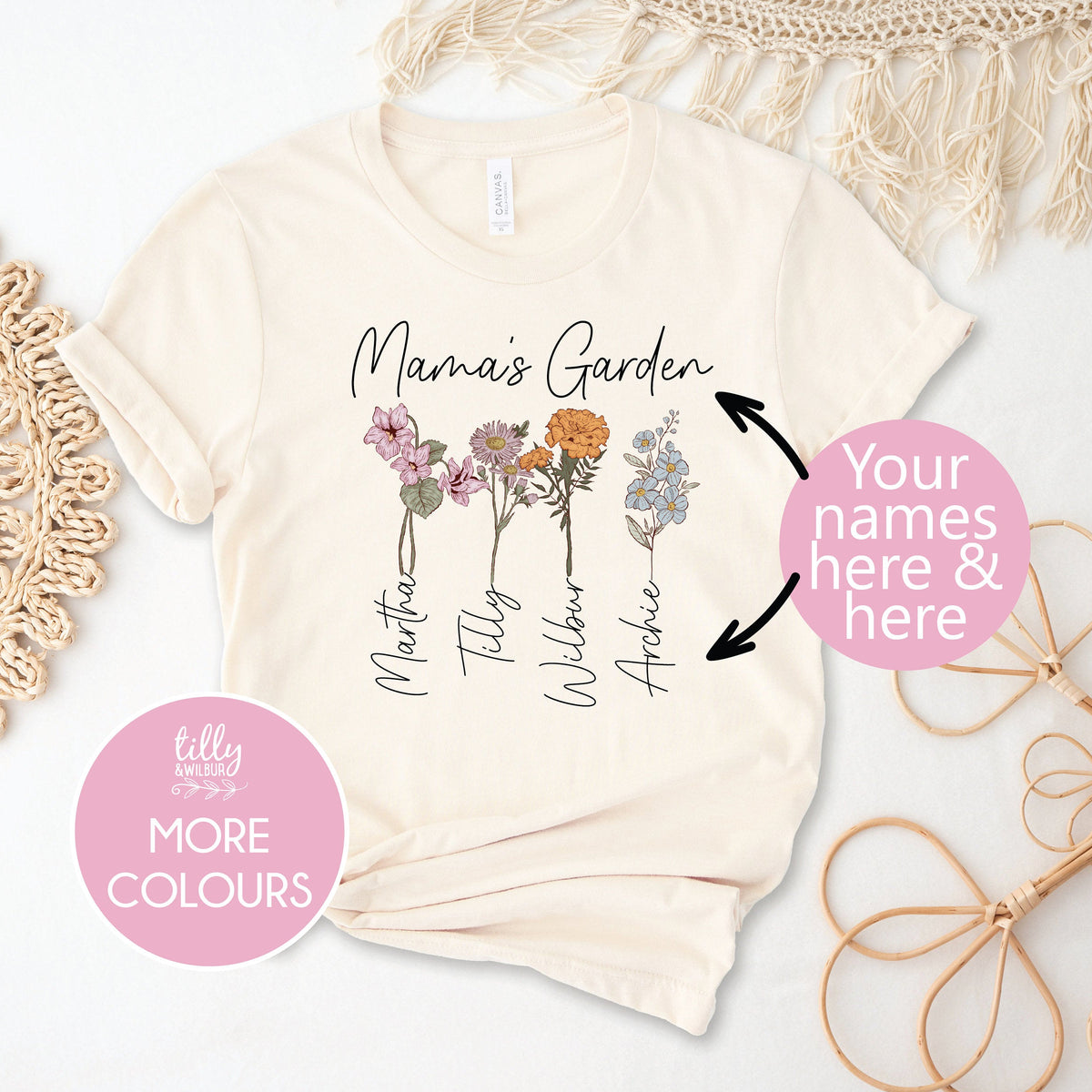 Mama's Garden with Personalised Names MORE COLOURS &amp; STYLES