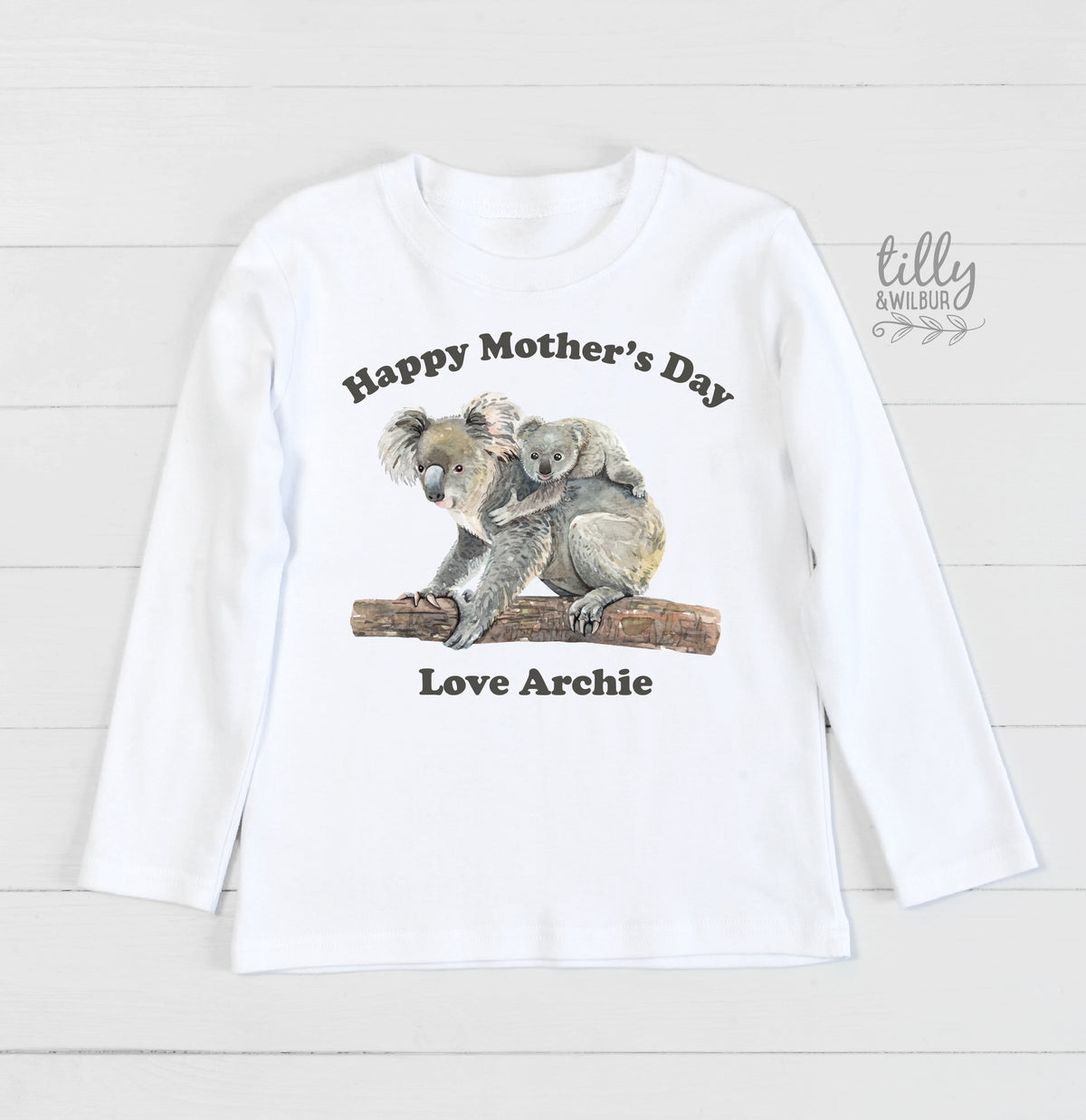 Happy Mother’s Day Baby Bodysuit | Personalised Baby Outfit | Custom Name Koala Design | Mother’s Day Gift from Baby