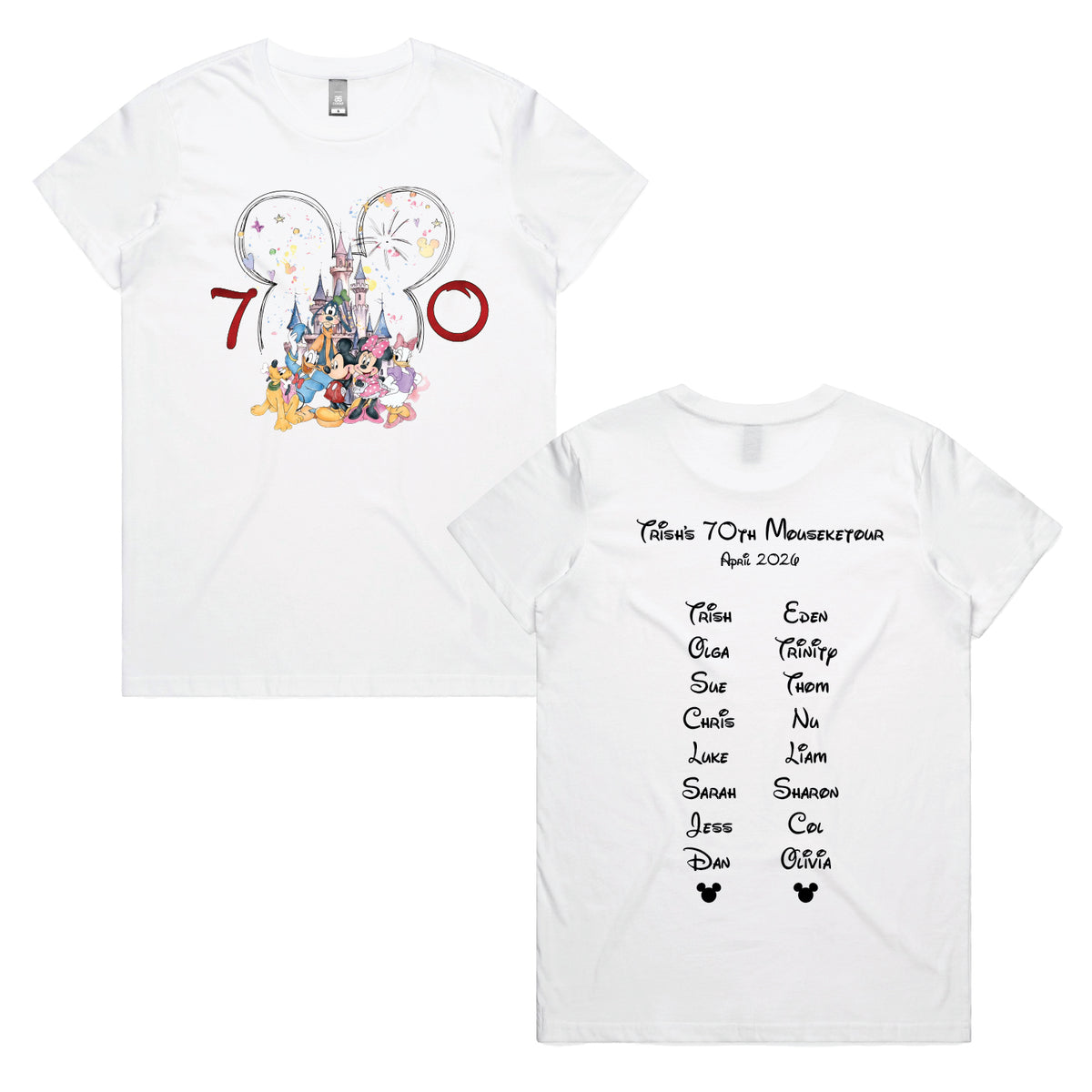 Trish's 70th Mouseketour T-Shirts